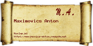 Maximovics Anton névjegykártya